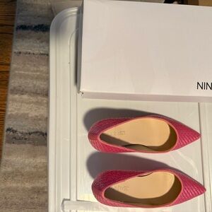 Nine West Pink Textured Heels